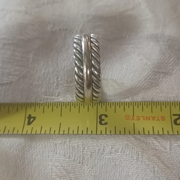 David Yurman Unisex Classic Cable Band Ring, SS & 14k, size 9.5 - Picture 8 of 9